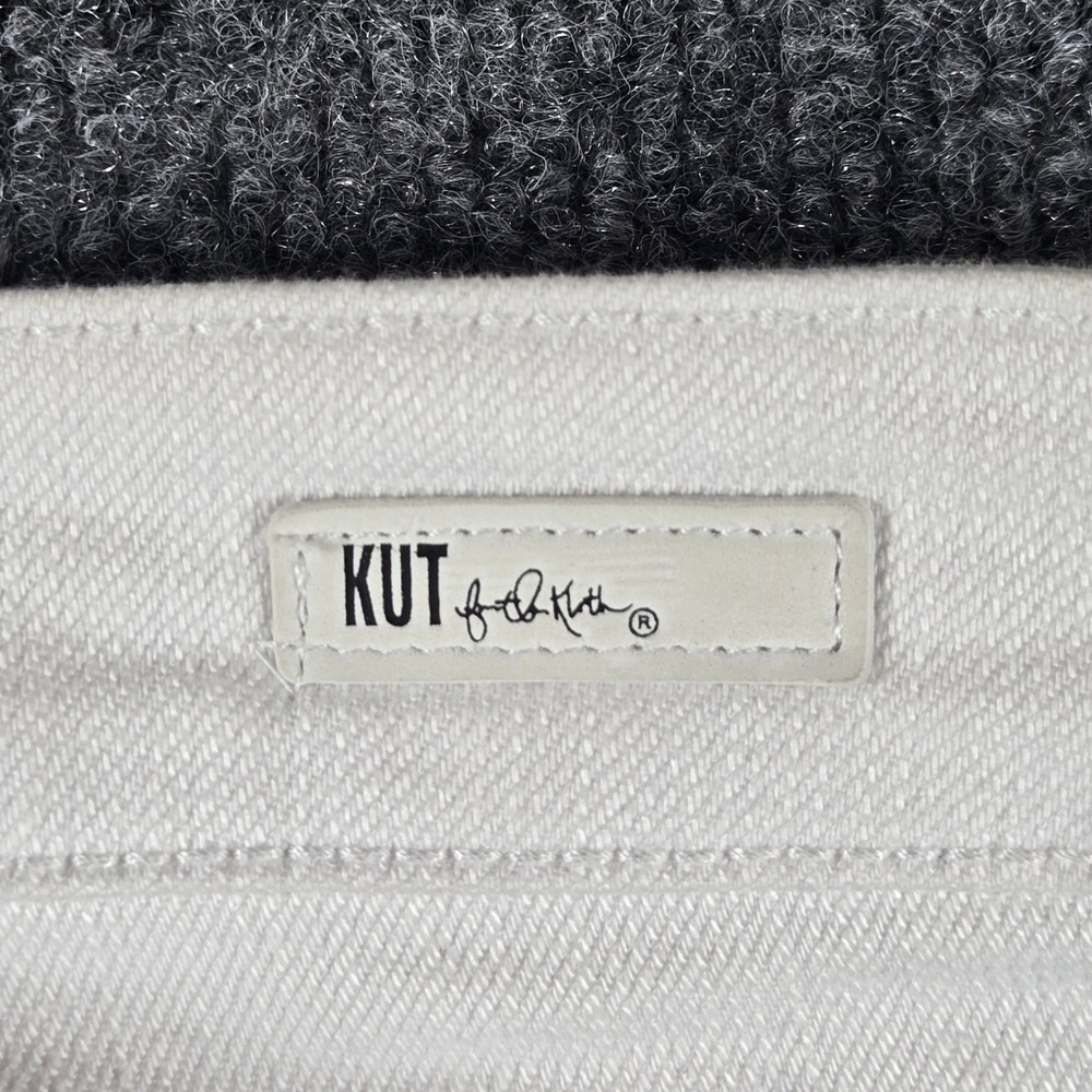 Kut from the Kloth Bermuda Shorts Womens 8 White Denim Mid Rise - Picture 3 of 14